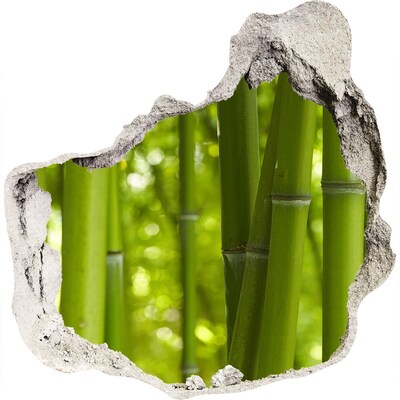 Zelfklevende muursticker 3D gat Groene bamboebos