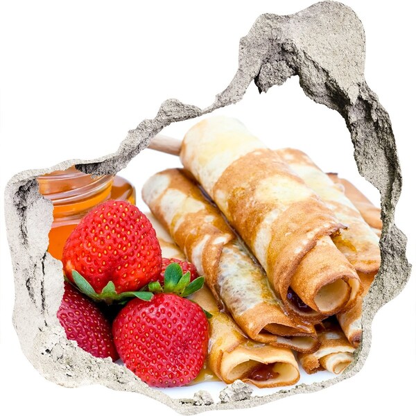 trapstickers natuur Heerlijke pannenkoeken met aardbeien