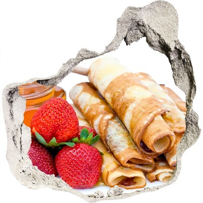 trapstickers natuur Heerlijke pannenkoeken met aardbeien