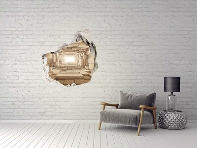 trapfolie Houten doolhof in de muur