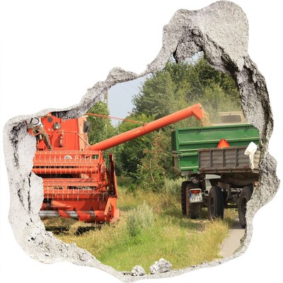 Foto zdjęcie dziura na ścianę Maszyny rolnicze w akcji