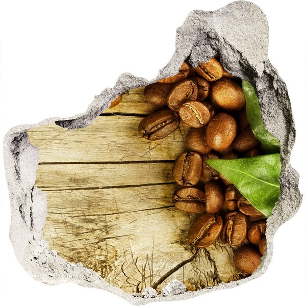 Naklejka 3D dziura Kawa w betonowej dziurze