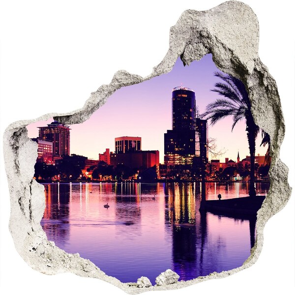 tegelstickers Zonsondergang boven de stad