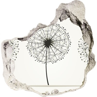 Samoprzylepna dziura na ścianę Dmuchawce na tle ściany