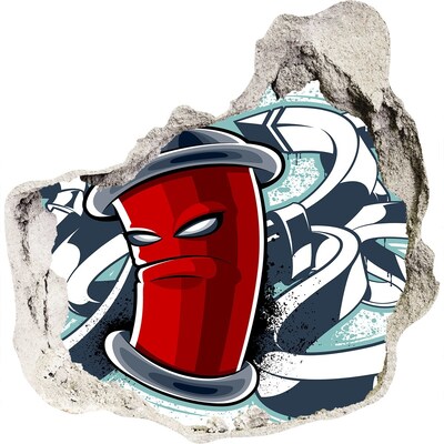 trapstickers mozaiek Rode mok met graffiti