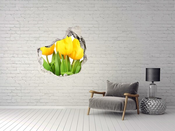 trapstickers tegels Tulpenbloemen in een gat in de muur