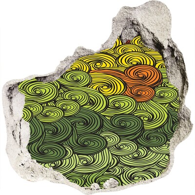 Dziura 3d fototapeta ścienna Kolorowe wiry na ścianie