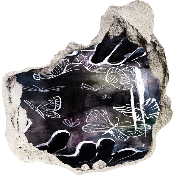 Dziura 3d fototapeta ścienna Motyle w magicznej przestrzeni