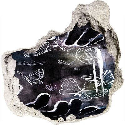 Dziura 3d fototapeta ścienna Motyle w magicznej przestrzeni