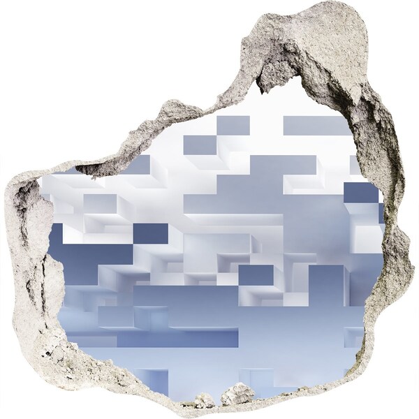 Dziura 3d fototapeta naklejka Abstrakcyjna przestrzeń w niebieskich odcieniach