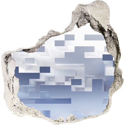 Dziura 3d fototapeta naklejka Abstrakcyjna przestrzeń w niebieskich odcieniach