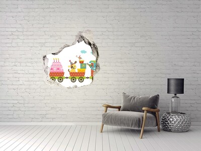 trapfolie Treintje met cadeautjes en verjaardagstaart