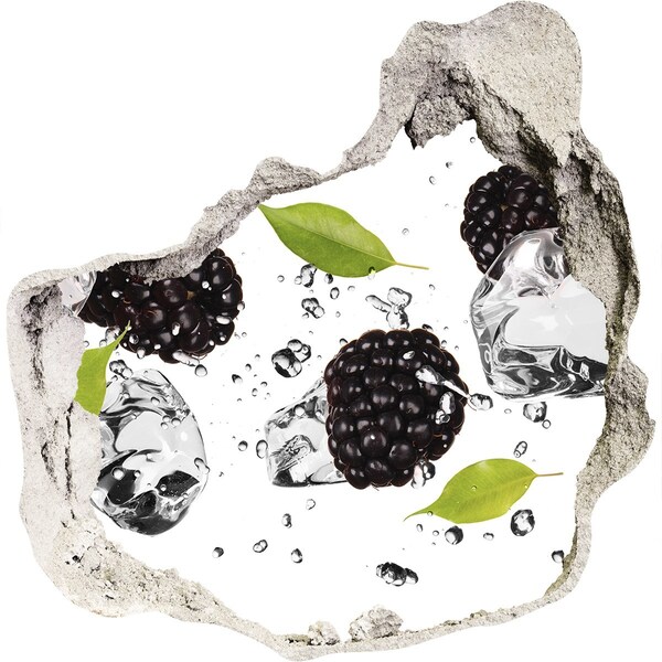 Naklejka 3D dziura na ścianę Owocowa eksplozja w betonie