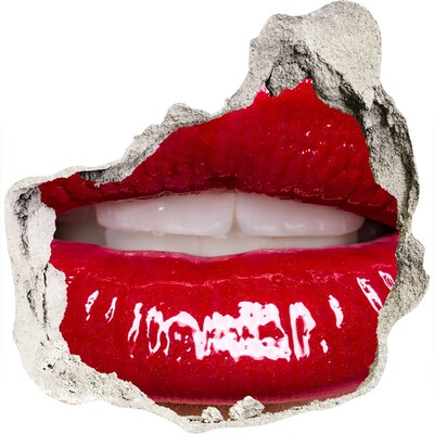 tegelstickers keuken Rode lippen in een gat in de muur