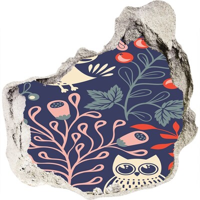 trapstickers tegels Bloemenpatroon met uilen