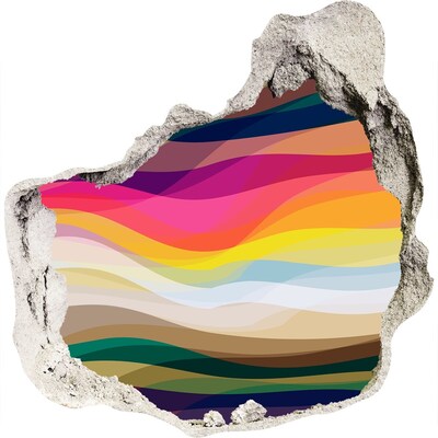 trapstickers tegels Kleurrijke golven op een betonnen achtergrond