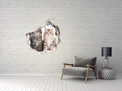 trapstickers mozaiek Katten in een gat in de muur