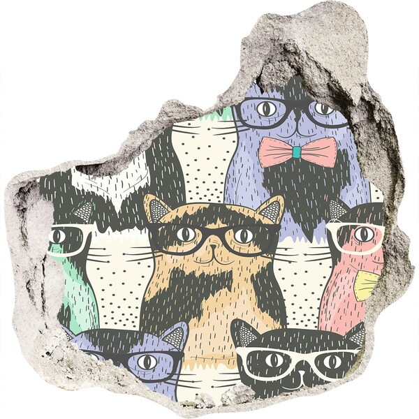 tegelstickers Katten met een bril