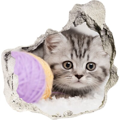 trapstickers natuur Het kitten achter de muur