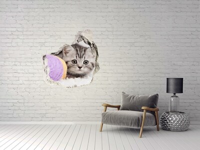 trapstickers natuur Het kitten achter de muur
