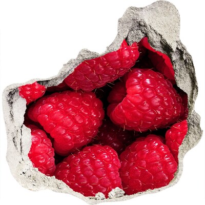 Naklejka 3D dziura na ścianę Maliny w betonie