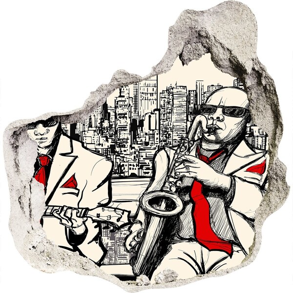 trapstickers mozaiek Jazzscene in de stad