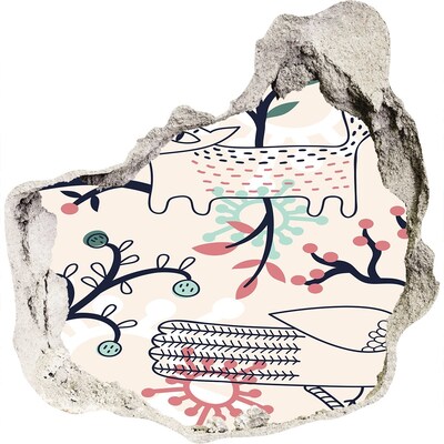 trapstickers mozaiek Bloemenpatroon met elementen uit de natuur.