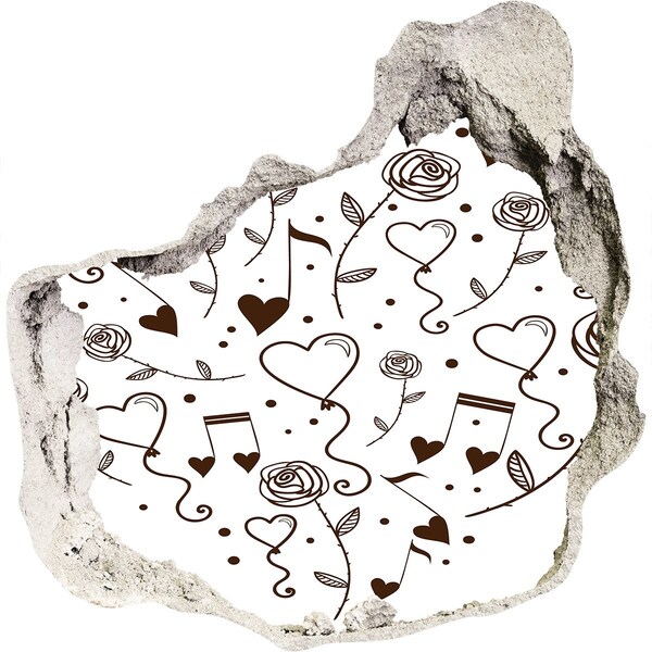 trapstickers mozaiek Muzikale harten en rozen