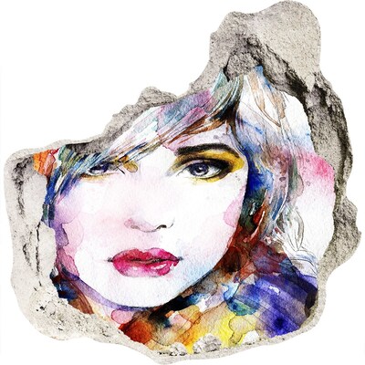 tegelstickers keuken Portret in een gebroken muur