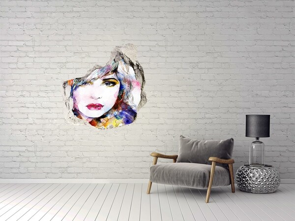 tegelstickers keuken Portret in een gebroken muur