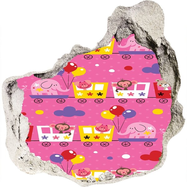 Samoprzylepna naklejka Kolorowy pociąg z balonami