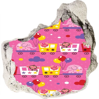 trapfolie Kleurrijke trein met ballonnen