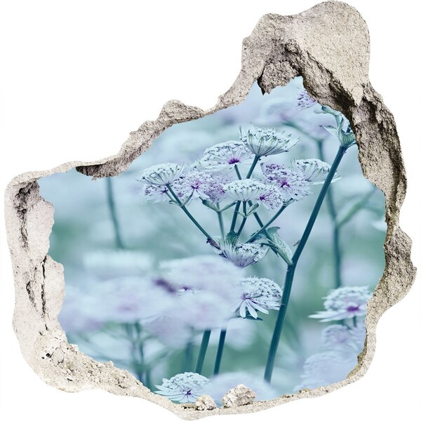 trapstickers tegels Bloemen tussen de ingestorte muur