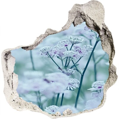 trapstickers tegels Bloemen tussen de ingestorte muur