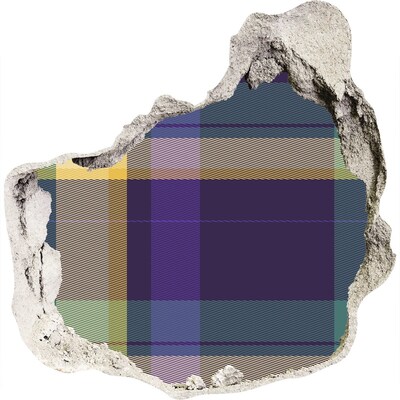 Dziura 3d fototapeta naklejka Wzór w kratę na ścianie