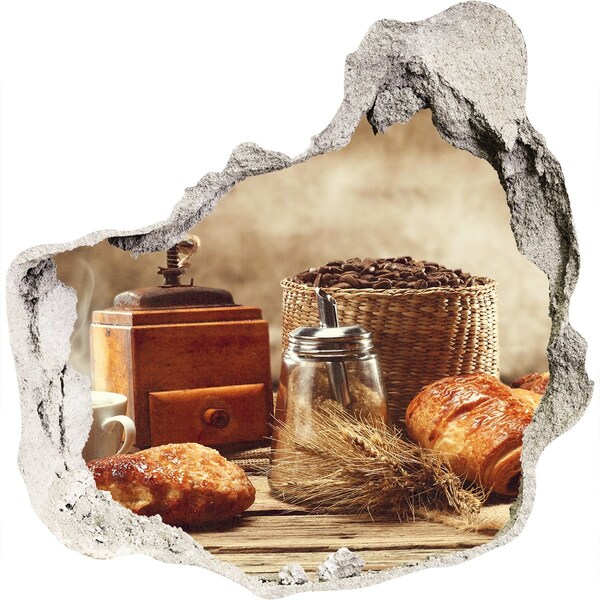 trapfolie Koffie en vers brood in de ochtend