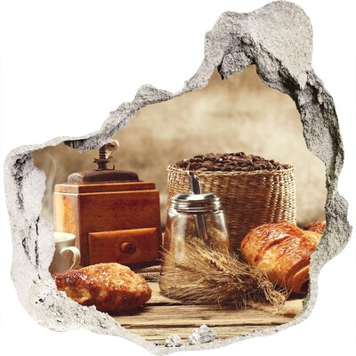 trapfolie Koffie en vers brood in de ochtend