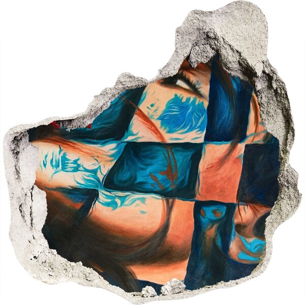 trapstickers mozaiek Een lichaam ondergedompeld in kleur