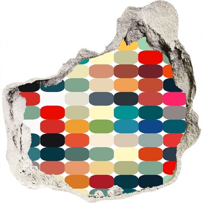 trapfolie Kleurrijk mozaïek door een gat in de muur