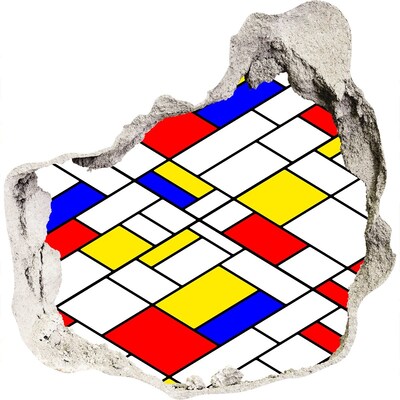 trapstickers mozaiek Abstract patroon in de stijl van Mondrian.