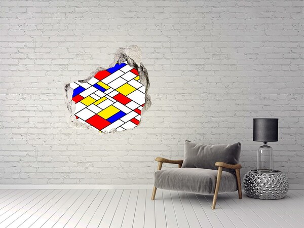 trapstickers mozaiek Abstract patroon in de stijl van Mondrian.
