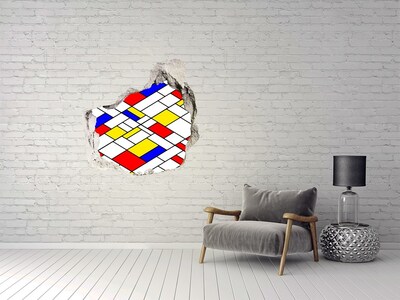 trapstickers mozaiek Abstract patroon in de stijl van Mondrian.