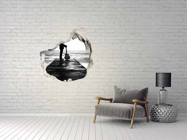 trapstickers natuur Muzikant op de pier