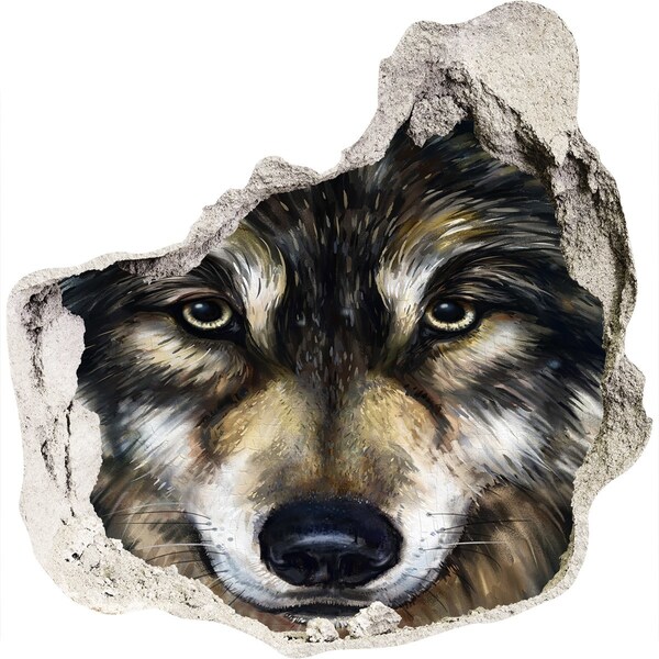 tegelstickers Wolfs blik door de muur