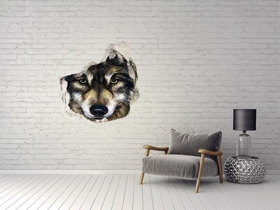 tegelstickers Wolfs blik door de muur