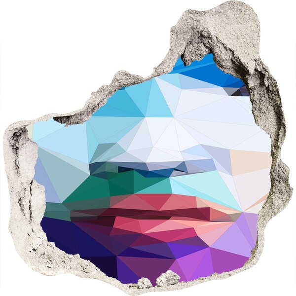 trapstickers tegels Een landschap in de kleuren van de geometrie.