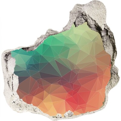 trapfolie Kleurrijke geometrische vormen in een gat in de muur