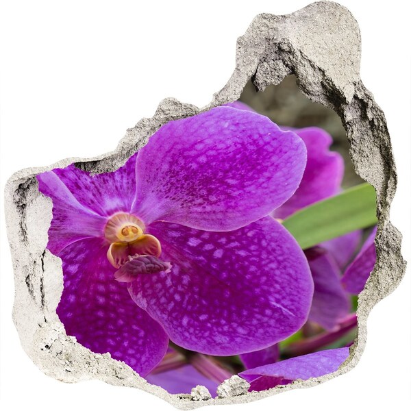 trapstickers tegels Orchideebloem in een gat in de muur