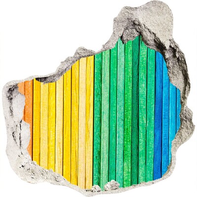 tegelstickers Kleurrijke borden in een gat in de muur