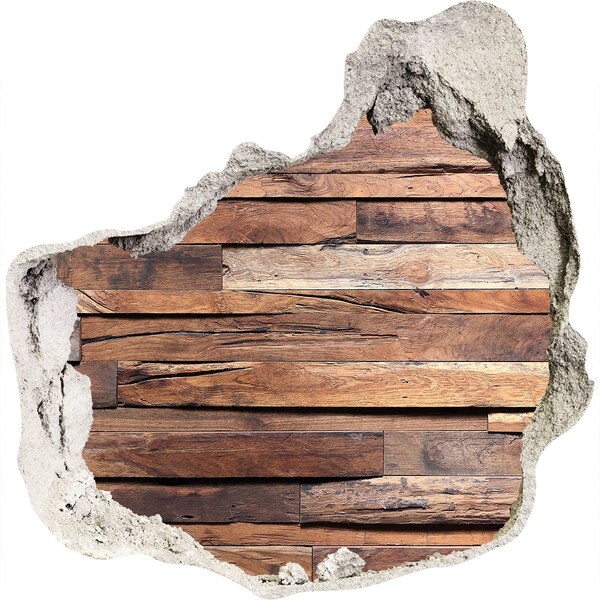 trapstickers tegels Houten wand in een gat